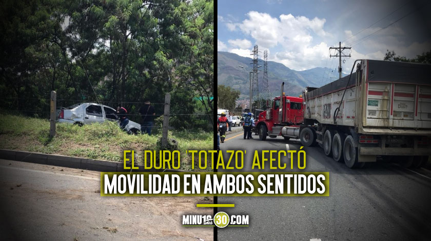 FOTOS: Aparatoso accidente entre tractomula y un carro colapsó la Regional a la altura de las oficinas del Metro