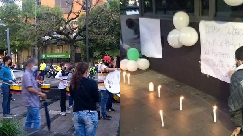FOTOS Y VIDEO: ¡Hasta con banda músico marcial! Así reportaron apoyo de la ciudadanía a la policía en parque de Envigado