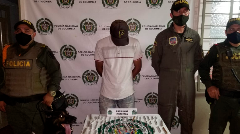 Con apoyo de los drones de la Policía cogieron a dos sujetos con estupefacientes en Medellín 1 capturado en bello con dorga