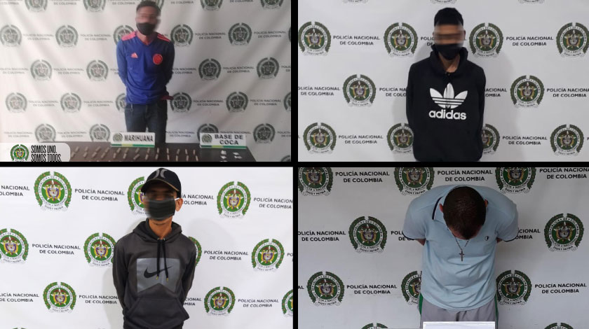 FOTOS: A estos 4 los agarraron en barrios de Medellín con 144 cigarrillos de marihuana y 8 dosis de cocaína 1 capturados con marihuana y cocaina en Medellin