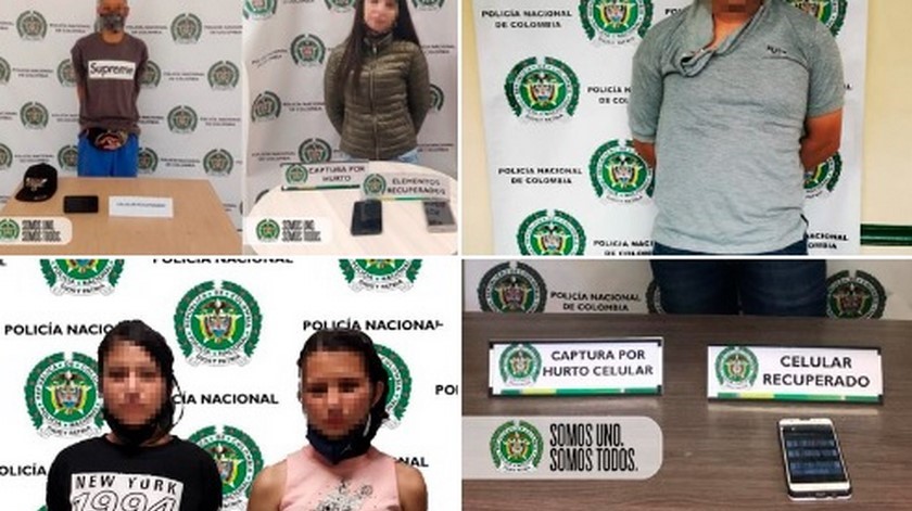 Capturas por hurto de celulares