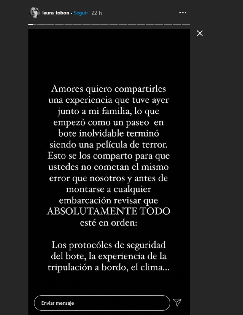 Laura Tobón cuenta cómo fue que ella y su familia naufragaron en el mar este fin de semana 