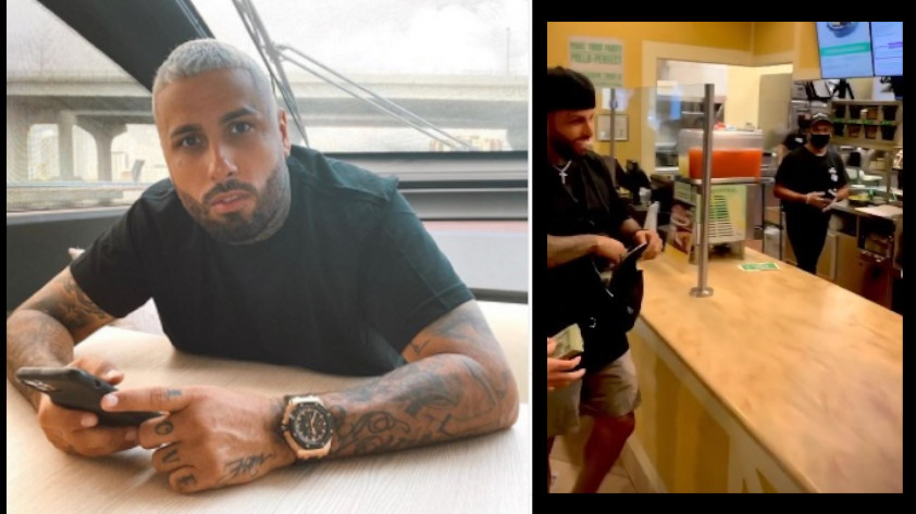 VIDEO: “Sé que la cosa está mala”: Nicky Jam llegó repartiendo miles de dólares en un restaurante