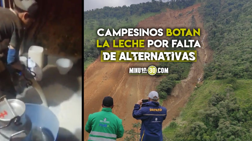 Con sistema de mangueras tratarán de sacar la leche que están perdiendo campesinos de Yarumal por el derrumbe