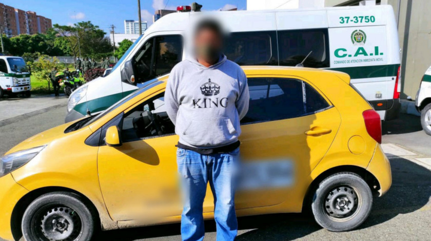 FOTO: A esta ‘joya’ la agarraron en Envigado manejando un taxi que había sido utilizado para cometer hurtos