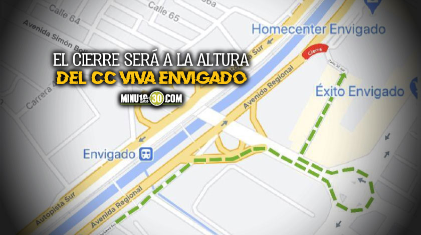 ¡Párele bolas! El lunes cerrarán la entrada de la Avenida Regional a la Vía Distribuidora Sur, en Envigado