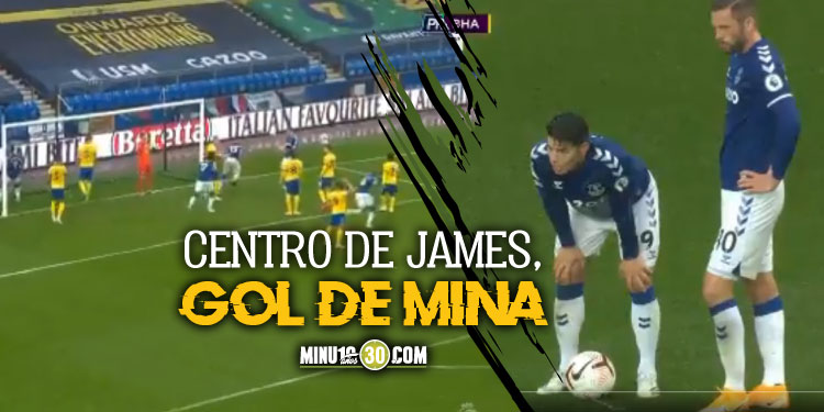 VIDEO: ¡Made in Colombia, papá! Yerry Mina metió golazo en el Everton tras magistral centro de James