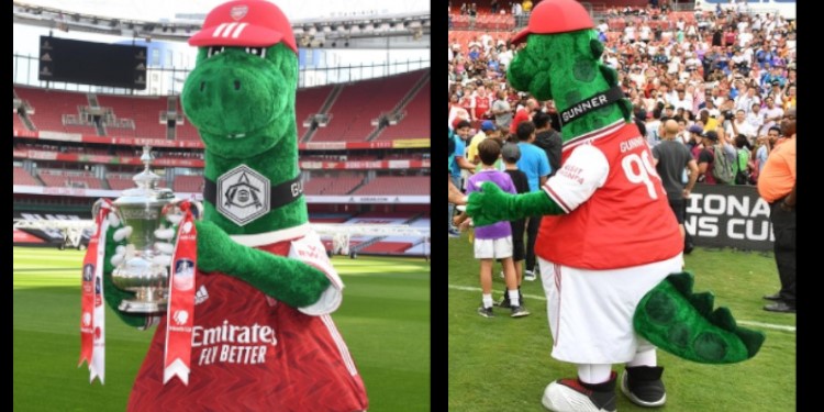 ¡Se resisten a la pérdida de su mascota!, aficionados del Arsenal hacen colecta para retener el despido de ‘Gunnersaurus’