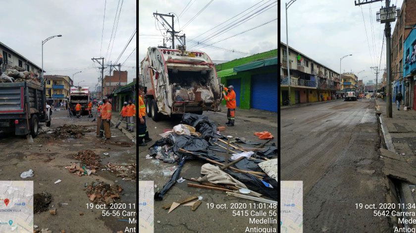FOTOS: ¡Ojalá sí dure! Así estaba y así quedó el sector de Cúcuta, centro de Medellín, tras operativo de limpieza