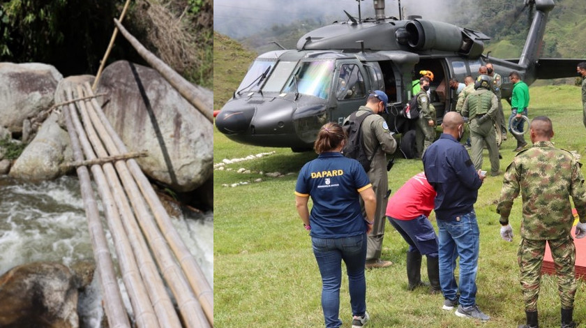 FOTOS Y VIDEO: Con apoyo de la Fuerza Aérea llevaron nuevo puente que se instalará en Nariño, Antioquia