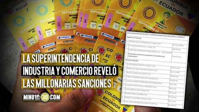 Reventa de boleteria Federacion Colombiana de Futbol sanciones
