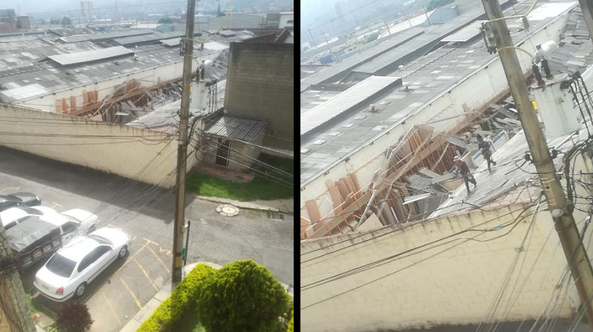 EN VIDEO: ¡Atención! Se cayó el techo de una bodega en Itagüí, al parecer, hay varios heridos