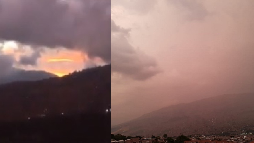 FOTOS Y VIDEO: “Las maravillas sobre Medellín”: Así reportaron el atardecer de este martes a pesar de la lluvia