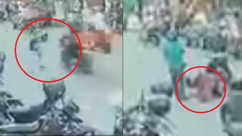 VIDEO: ¿Karma? Mujer hurta un casco por la Placita de Flórez y cuando huía la atropelló una moto