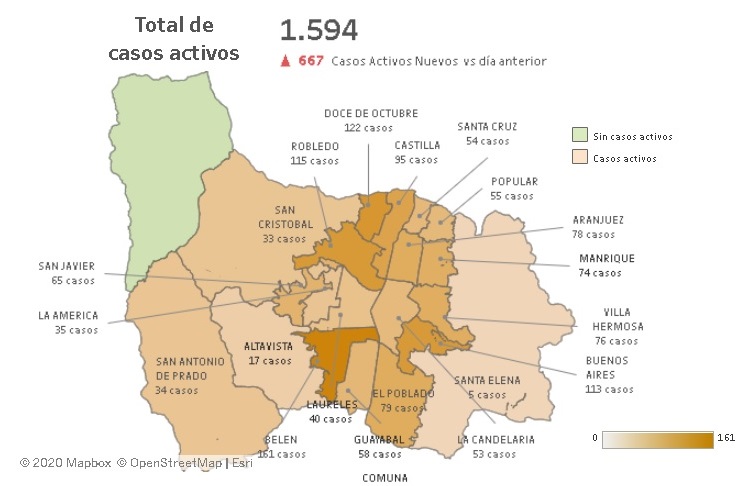 Mapa Covid Medellín 