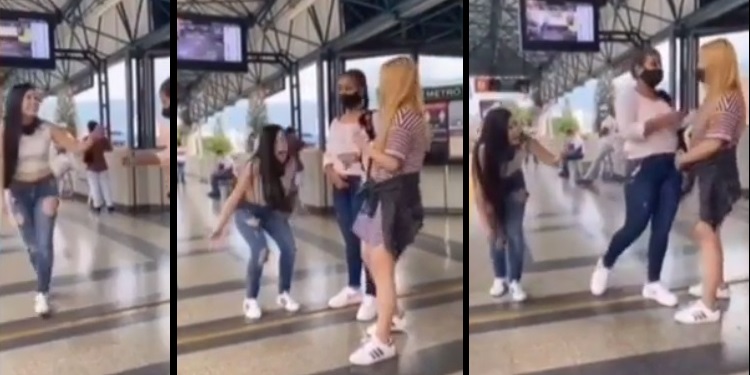 VIDEO: ¡Tan charritas!, haciendo bromas en el Metro sin tapabocas y bien pegaditas