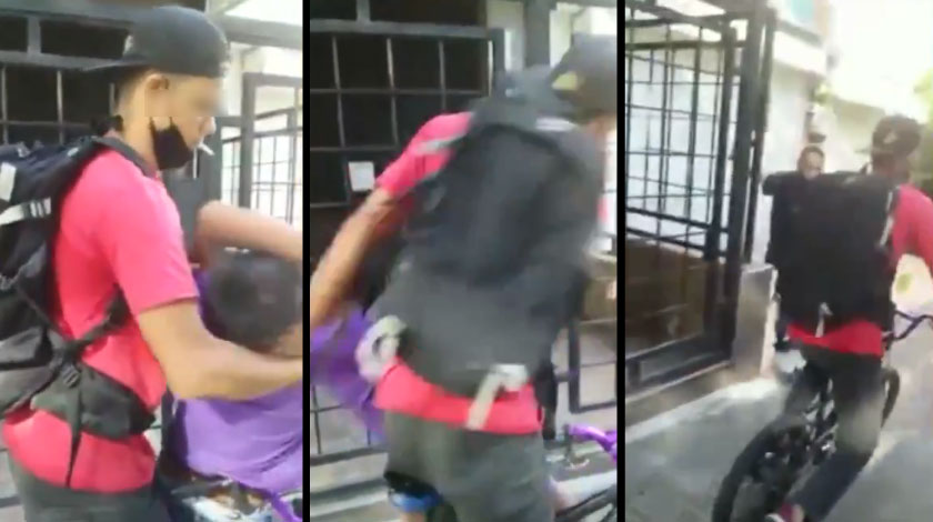 ¿Lo reconoce? Migración está buscando al ciudadano venezolano grabado maltratando a un niño por La 80, en Medellín