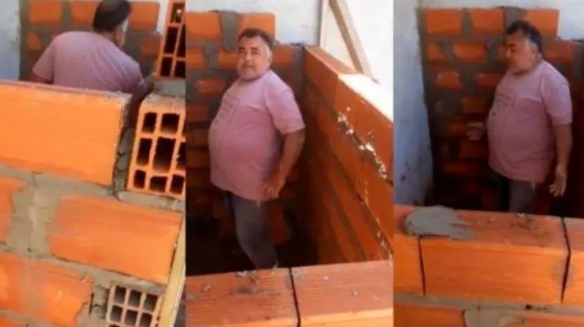 EN VIDEO: “¿La puerta dónde la pusiste?”, el gracioso momento en el que albañil se da cuenta que “metió las patas”
