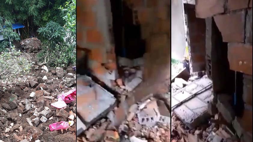 VIDEO: “Llevaban más de 36 años viviendo ahí”: En Enciso también hubo estragos, reportaron derrumbe que afectó una casa