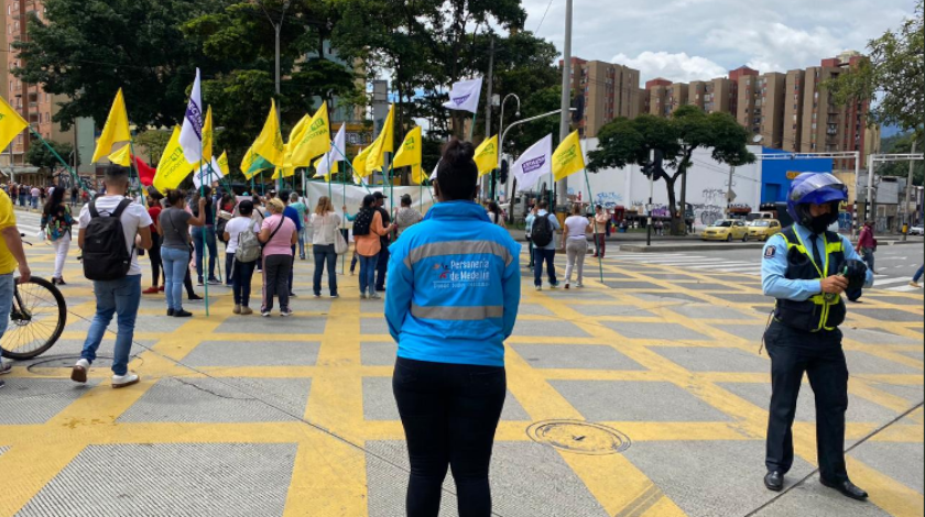 ¡En orden! Así transcurren las marchas convocadas en Medellín para este jueves 1 manifestacion medellin