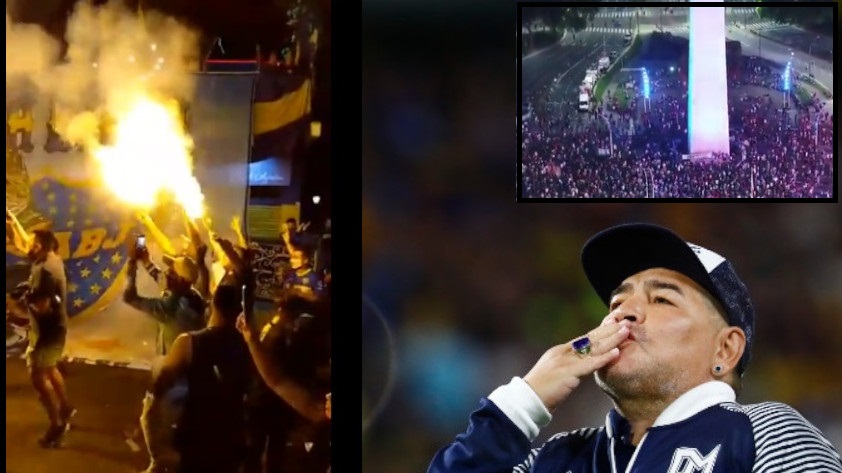 FOTOS Y VIDEO. ¡Despidiéndolo por todo lo alto!, así lloran en Argentina la muerte de Maradona