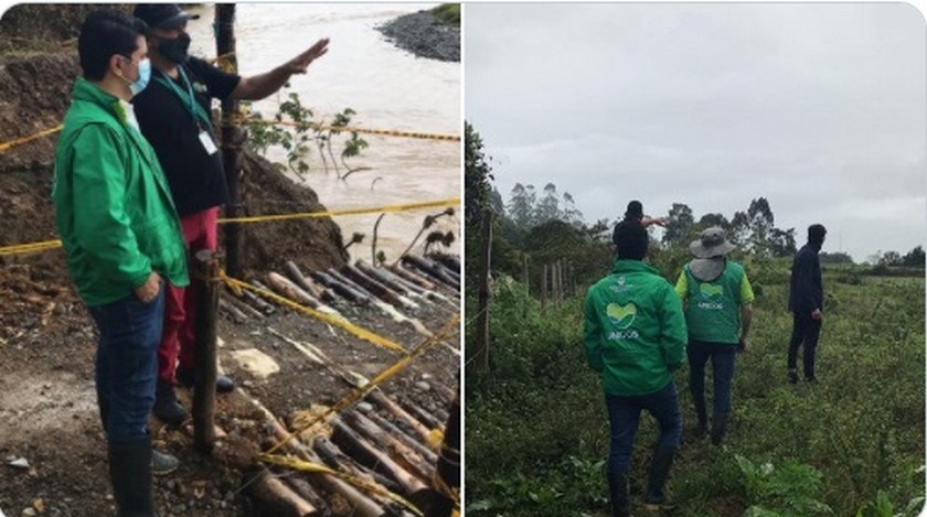 Por la temporada de lluvias, 42 familias de Urrao tuvieron afectaciones en sus cultivos