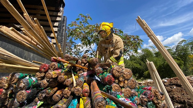 En Rionegro destruyen cerca de 1 tonelada de pólvora incautada durante todo el mes de diciembre