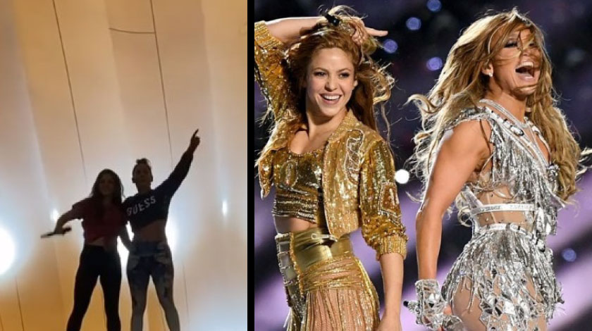 ¡Videos inéditos!, Jennifer López compartió el primer ensayo con los bailarines de Shakira antes del Super Bowl 1 Shakira y J.Lo Premios Emmy