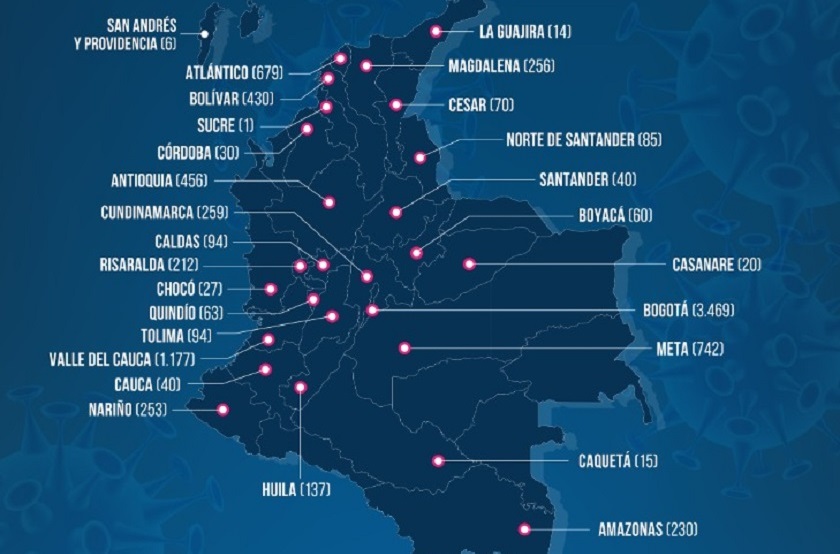 Así están repartidos los 346 nuevos casos de COVID-19 en Colombia 1 COVID 6 MAYO