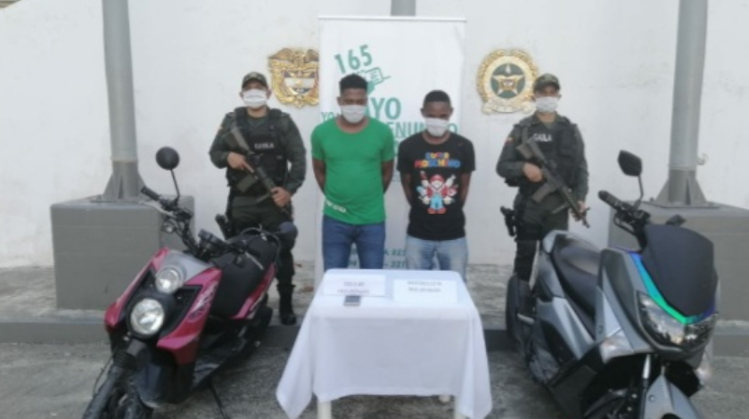 Estas ‘bellezas’ fueron capturados por pedir vacuna para devolver una moto robada 1 capturados por extorsion en quibdo