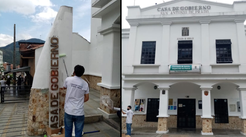 FOTOS: ¡Como nueva! Casa de Gobierno de San Antonio de Prado fue restaurada después de que fue víctima de vándalos 1 Casa de Gobierno San Antonio de Prado