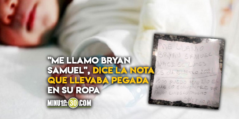 Bebé encontrado en una bolsa