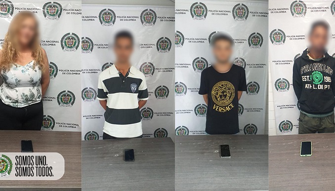 Ladrones de celulares capturados en Medellín