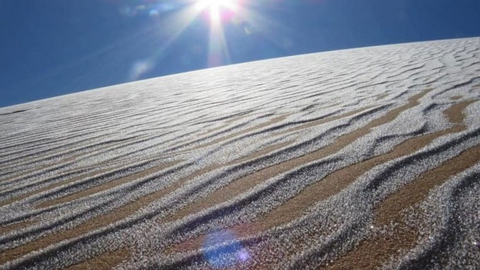 ¡Increíble! Nevó en el Sahara
