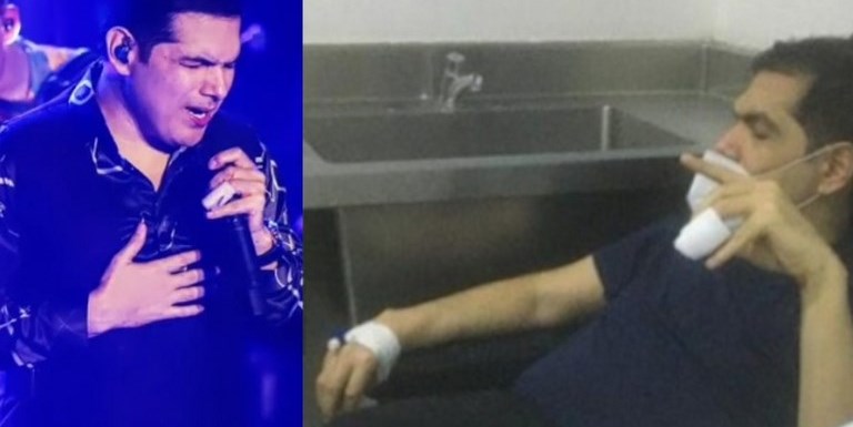 VIDEO: Peter Manjarrés se cortó un dedo tras resbalarse en tarima