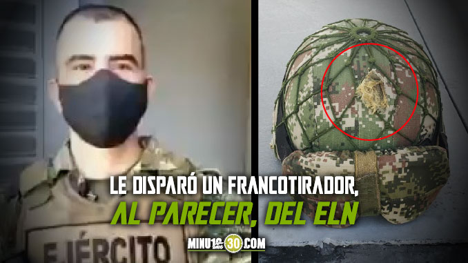 FOTOS Y VIDEO: ¡Justo en el centro! Casco blindado le salvó la vida a un soldado al que le dispararon en la cabeza en Arauca