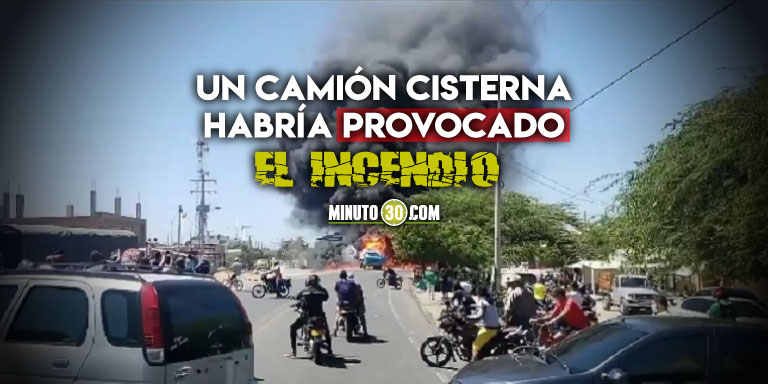 VIDEO: Gigantesca nube de humo tras explosión de una gasolinera en La Guajira