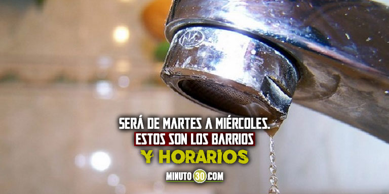¡Pilas! En Envigado habrá cortes de agua más de un día, para instalar nuevo ramal de acueducto