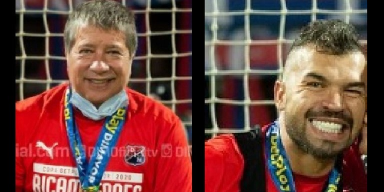 FOTO: ¡El ‘beso’ de la ‘copa’!: Viralizaron supuesto beso en la boca entre el ‘Bolillo’ y Cadavid que desató a los internautas