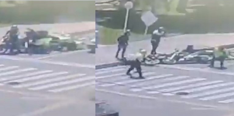 VIDEOS. De película, así cogieron a dos hombres que iban en moto hurtada, uno tenía ‘domiciliaria’