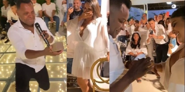 VIDEO: ¡Tremenda sorpresa! Omar Geles le pidió matrimonio a su novia de hace 10 años y hasta se le arrodilló