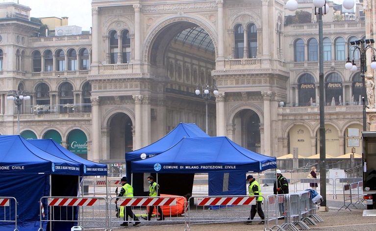 Cuidados intensivos en máxima alerta en Lombardía, origen del COVID en Italia