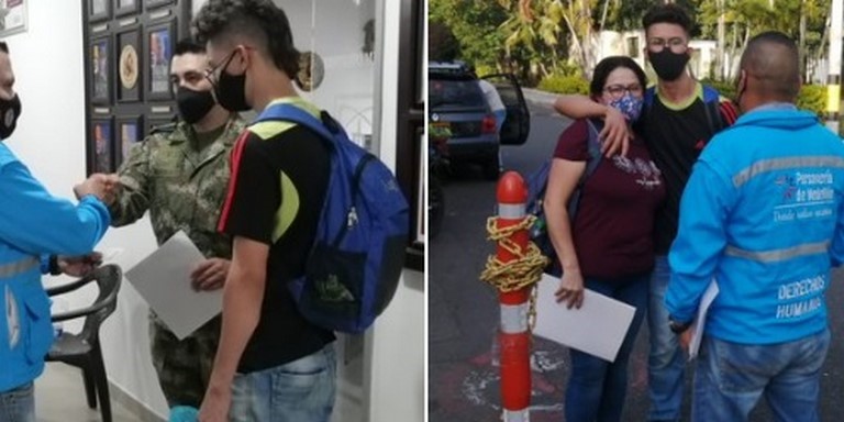 Personería de Medellín atendió caso de joven que vivía solo con su mamá y estaba en zona de reclutamiento militar