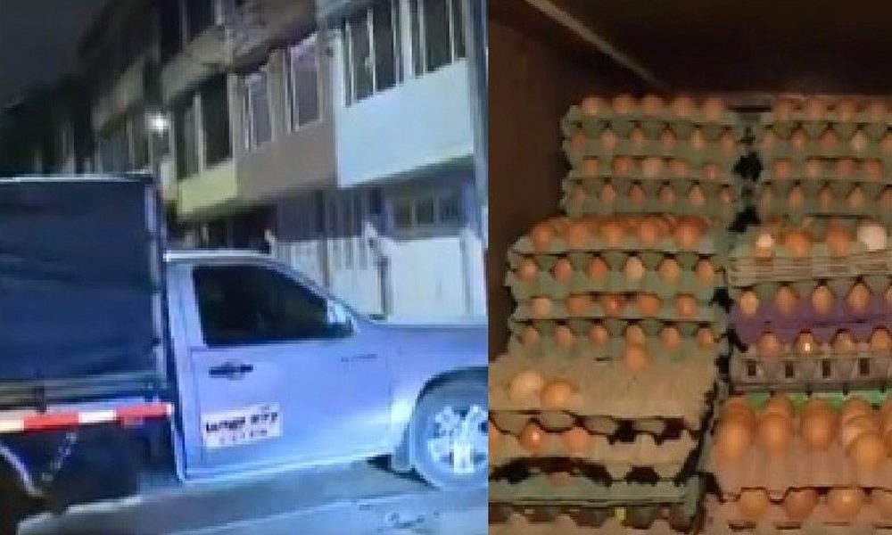 Robo camioneta con huevos en Bogotá