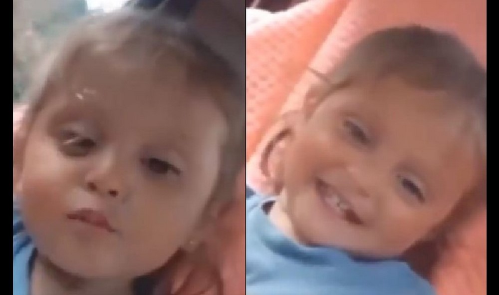 Sara Sofía enviando besos