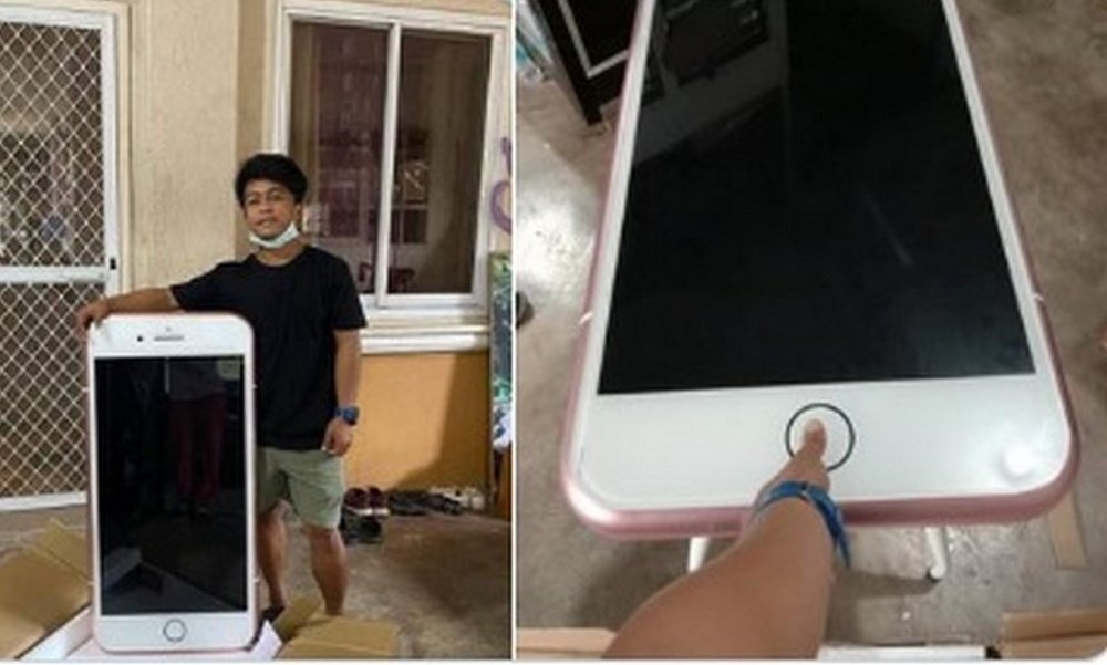 FOTOS. Joven 'compra' un iPhone 7 pero recibe un gigantesco escritorio 1 iPhone 1