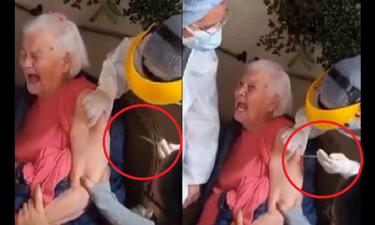 VIDEO: “Aaaaaaaaaay juep*#@”: Viralizan a anciana aterrorizada por vacuna Covid, incluso hasta antes de meterle la aguja