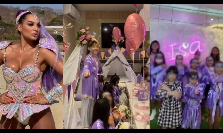 VIDEO. Andrea Valdiri le hizo lujosa fiesta de cumple a su hija, sus amigas recibieron ostentosos regalos