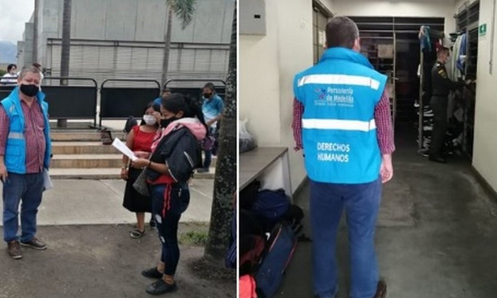 FOTOS: Personería de Medellín hizo de mediadora para que indígena detenido en búnker de la Fiscalía pudiera recibir sus medicinas