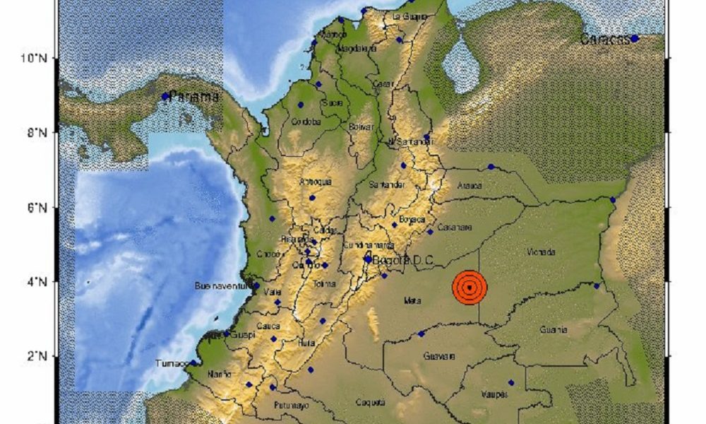 Varios temblores en Colombia este jueves, todos localizados en Puerto Gaitán